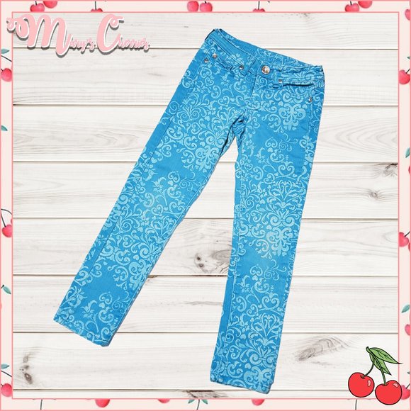 Justice Other - 🍒 Justice Turquoise Printed Jeans